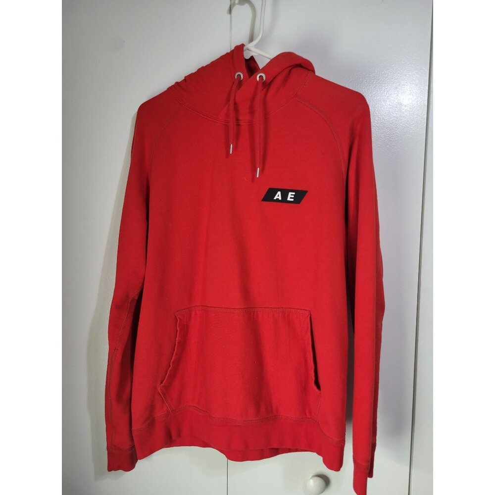 American Eagle Men's Small Red Graphic Logo Hoodie Sweatshirt y2k style - Picture 2 of 8